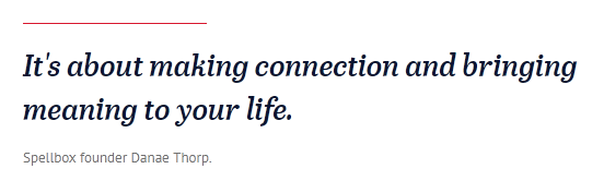 It's about making connection